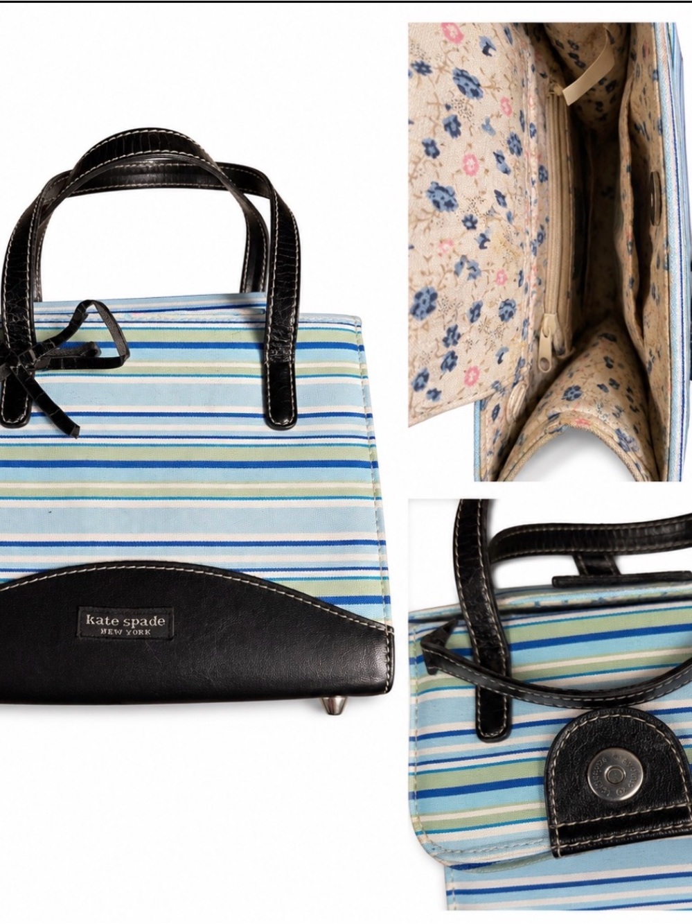 Kate Spade Mini Blue Striped Tote